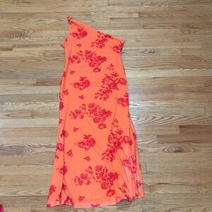 SHEIN Vibrant Orange One Shoulder Dress